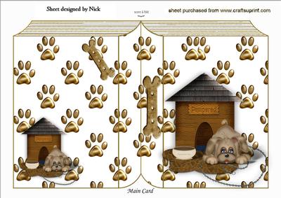 Pampered Pooch with Dog House Folded Book