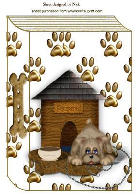 Pampered Pooch with Dog House, Folded Book A4
