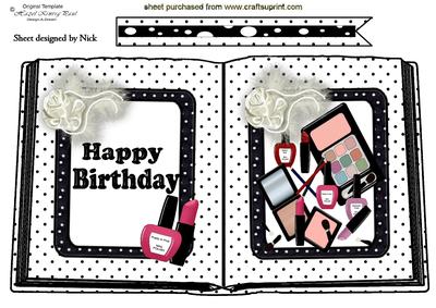 Ladies Makeup Accessories, in Black/white Polka Dot Book A4