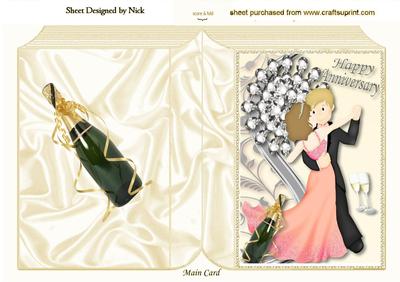 Anniversary Waltz, with Champagne and Diamonds Folded Book