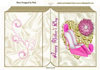 Pink Shoes and Butterflies, Mothers Day Folded Book