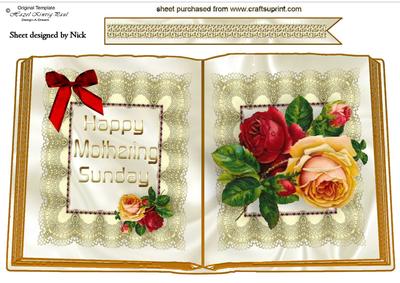 Roses & Lace a Mothering Sunday Open Book A4