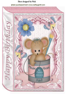 Cute Little Painting Mouse, Book A4