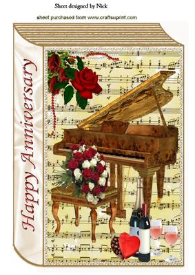 Anniversary, with Champagne and Roses A4 Book