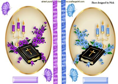 Pretty Bible & Flower Toppers with Butterflies