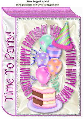 Time to Party, Yummy Cake and Balloons A4 Book