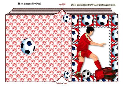 Footballer in Red, on Folded Book