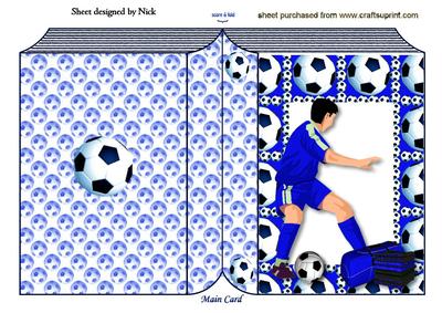 Footballer in Blue on Folded Book