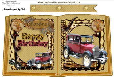 Vintage and Nostalgia Car, and Accessories Open Book A4