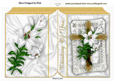 Thinking of You, Beautiful Gold Cross Folded Book