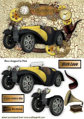 Best Time of Your Life for Dad Memories Steampunk with Car