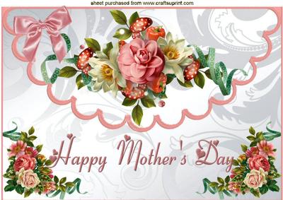 Beautiful Roses for Mothers Day, on Scalloped Envelope A4
