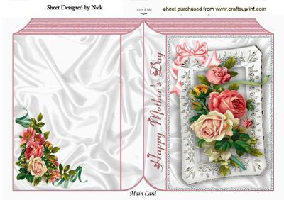 Roses for U Mum, with Pretty Bow Folded Book