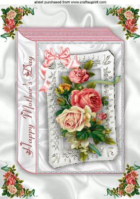 Lovely Roses for Mum, with Corner Roses Folded Book A4