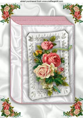 Beautiful Roses on a Folded Book A4