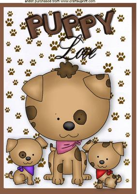 Puppy Love, Mum with Her Pups A4