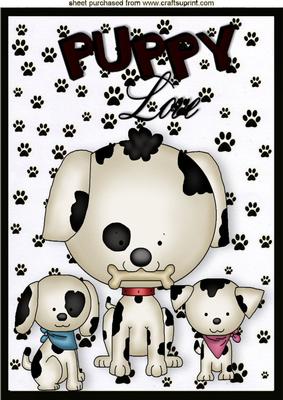 Mommy with Her Pups, Puppy Love A4