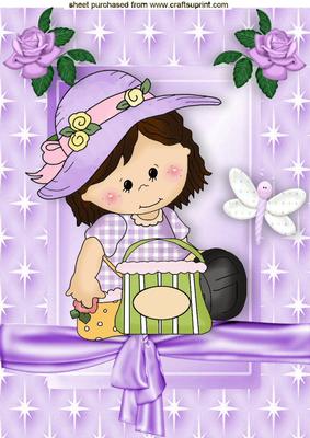 Little Girl with Dragonfly in Star Frame A4