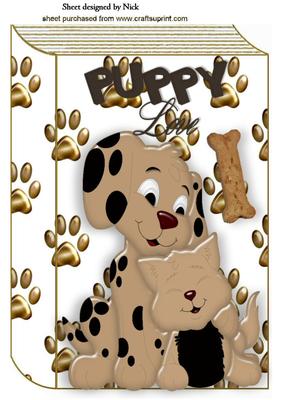 Puppy Love, Puppy Cuddling Kitten Book A4