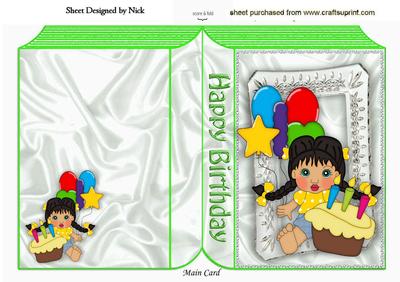 Happy Birthday Little Girl with Turq Balloon Folded Book