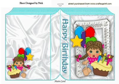 Happy Birthday Little Girl with Coloured Balloons , Book