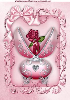 Beautiful Porcelyn Egg with Rose, in Ornate Frame A4