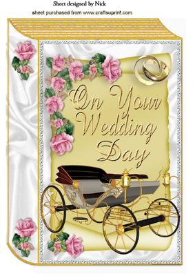 Pink Roses and Wedding Carriage, Book A4