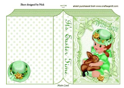 Easter Bonnet with Chick and Little Girl, & Bunny Book