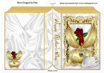 Gold Rose in Porcelyn Egg with Swan for Mum Book