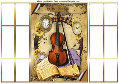 Steampunk French Gatefold, with Violin