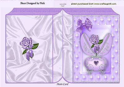 Lilac Rose in Porcelain Egg, in Star Frame Folded Book