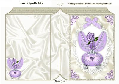 Lilac Rose, in Porcelain Egg with Cream Satin Folded Book
