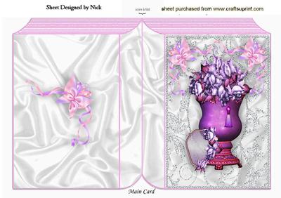 Purple Shades of Roses in a Vase, Folded Book