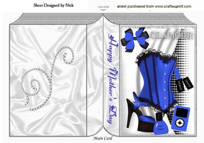 Electric Blue Basque with Shoes, for Mum Folded Book