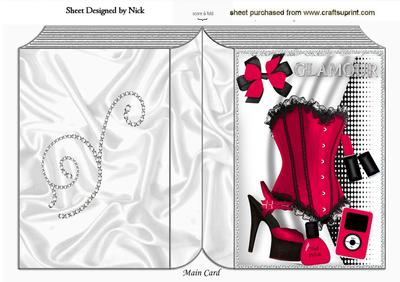 Sexy Red Basque with Shoes Folded Book