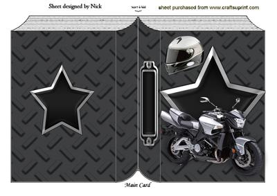Motorbike with Helmet on Folded Book