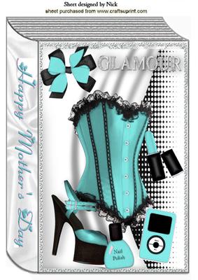 Beautiful Turq Basque with Shoes for Mothers Day Book A4