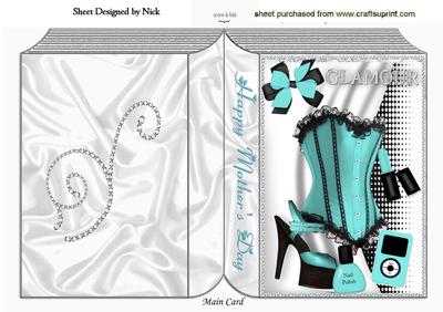 Beautiful Turq Basque with Shoes for Mothers Day Folded Book