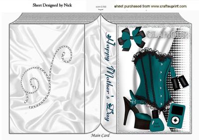 Pretty Jade Basque with Shoes, Mothers Day Folded Book