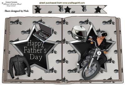 Leather Jacket with Biker for Fathers Day Open Book A4