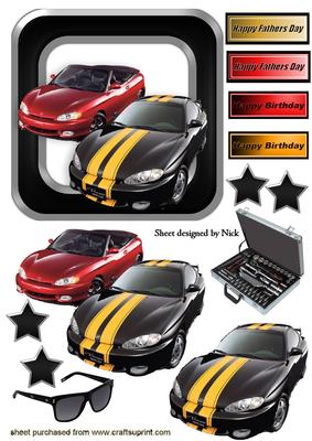 Sport Cars in Frame with Toolbox