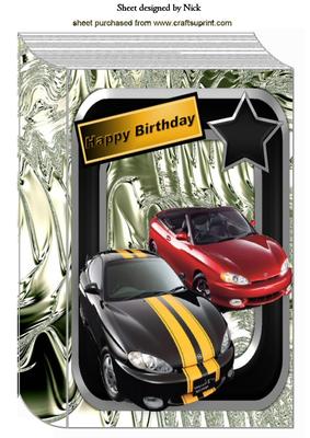 Sports Cars on Silver Mettalic Book A4