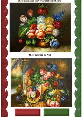 Floral Vintage Toppers in Baskets