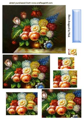 Mixed Vintage Floral Arrangement, Pyramids