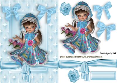 Little Girl with Basket of Flowers