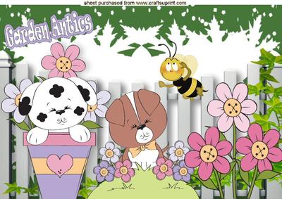 Garden Antics, Cheeky Puppies in the Garden A4
