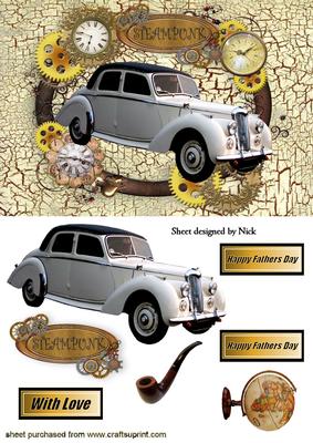 Old Rolls Royce in Clock Steampunk