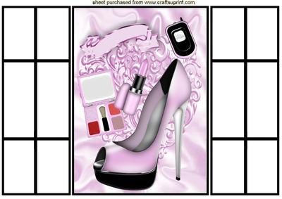 Ladies Pink/black Shoe with Pink Lippy French Gatefold
