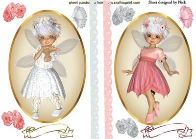 Cute Little Kiki Fairy Toppers with Roses and Butterflies