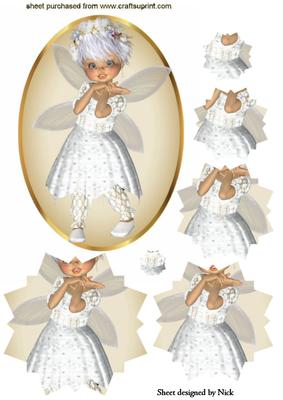 Star Effect Pyramid, with Fairy in White